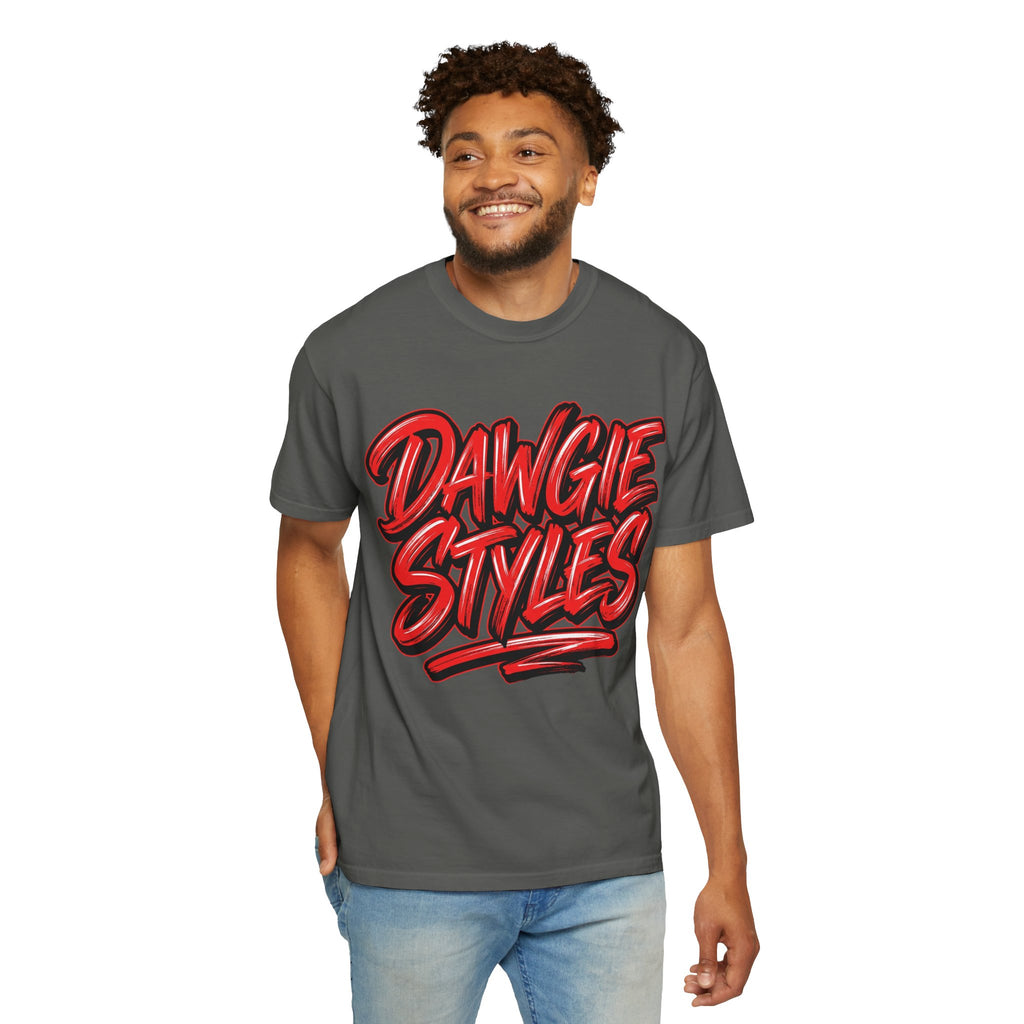Dawgie Styles Graphic T-Shirt — Bold Red Streetwear Tee