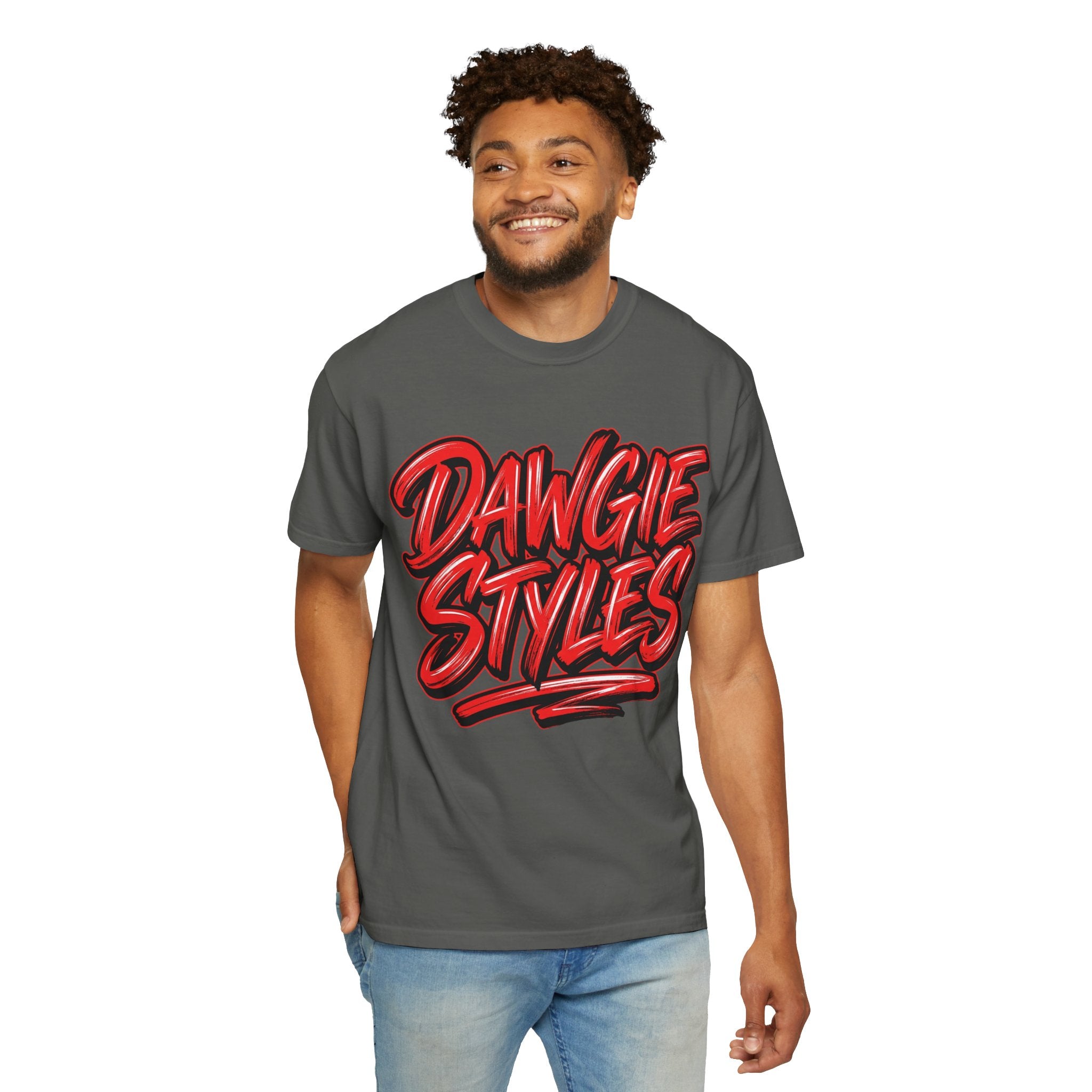 Dawgie Styles Graphic T-Shirt — Bold Red Streetwear Tee