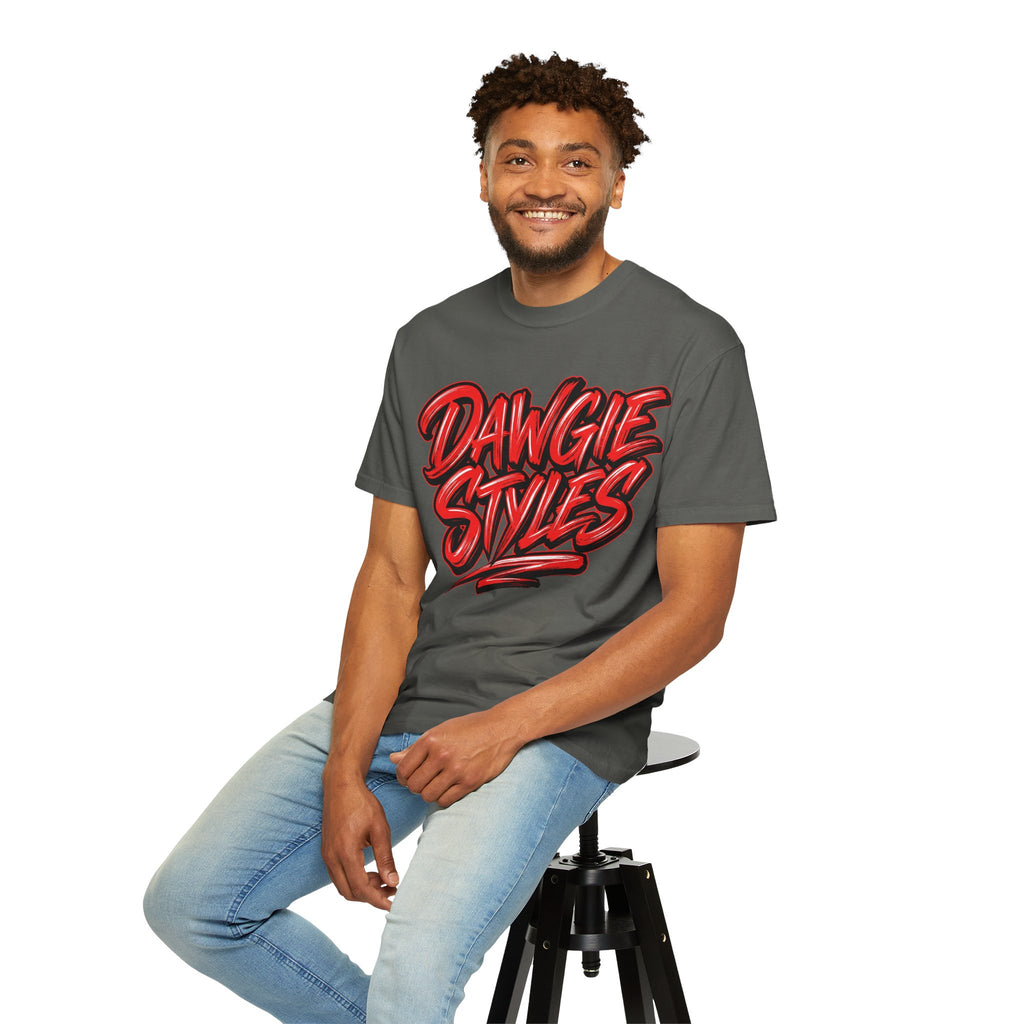 Dawgie Styles Graphic T-Shirt — Bold Red Streetwear Tee