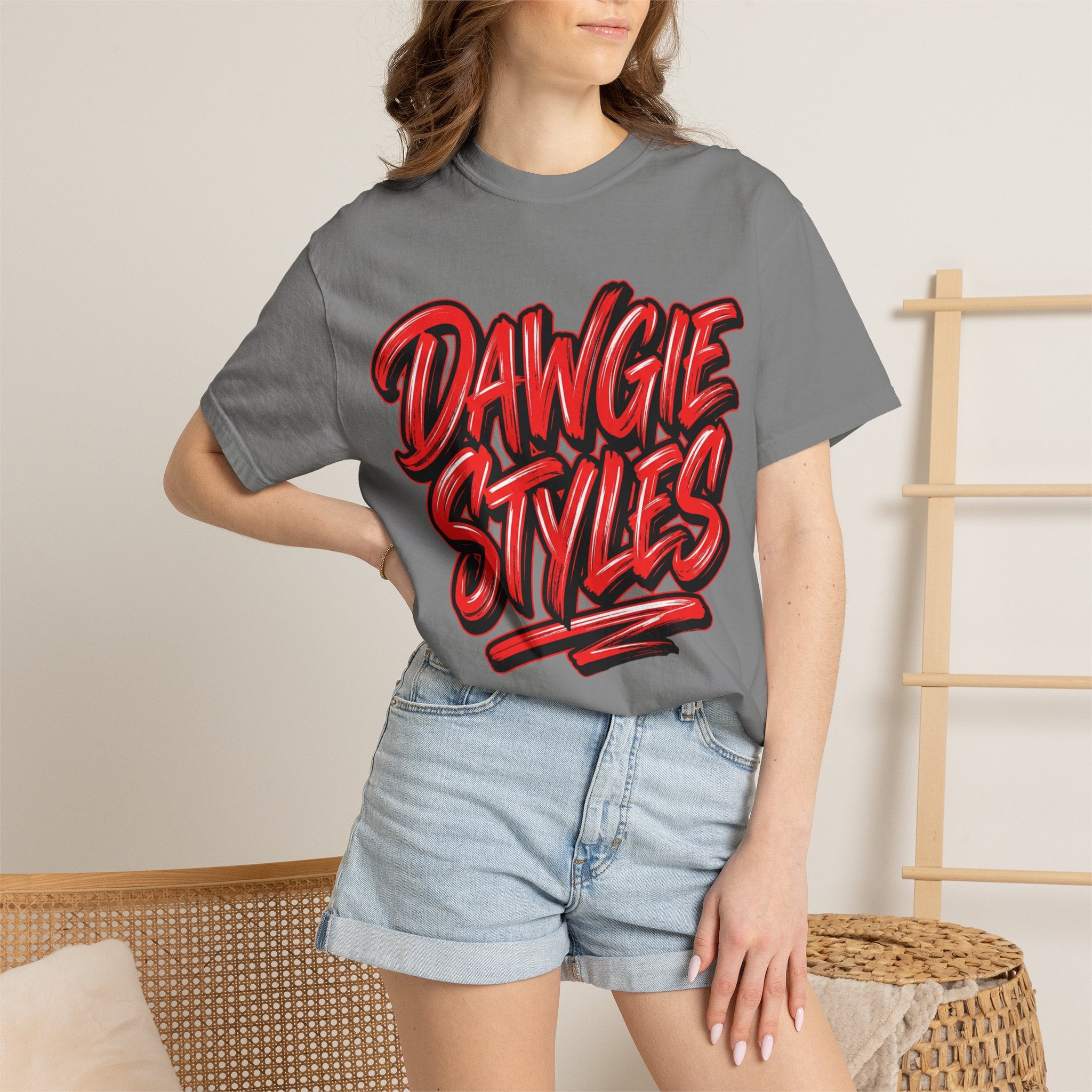 Dawgie Styles Graphic T-Shirt — Bold Red Streetwear Tee