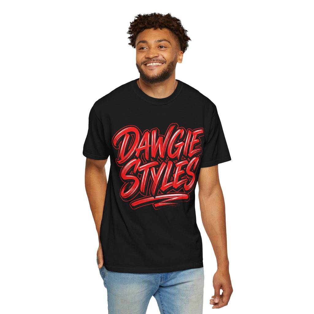 Dawgie Styles Graphic T-Shirt — Bold Red Streetwear Tee