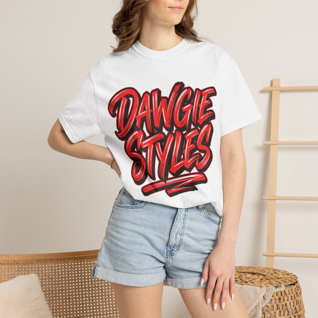 Dawgie Styles Graphic T-Shirt — Bold Red Streetwear Tee