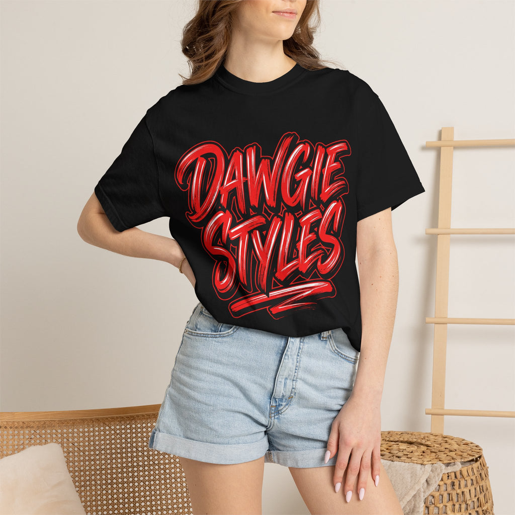 Dawgie Styles Graphic T-Shirt — Bold Red Streetwear Tee