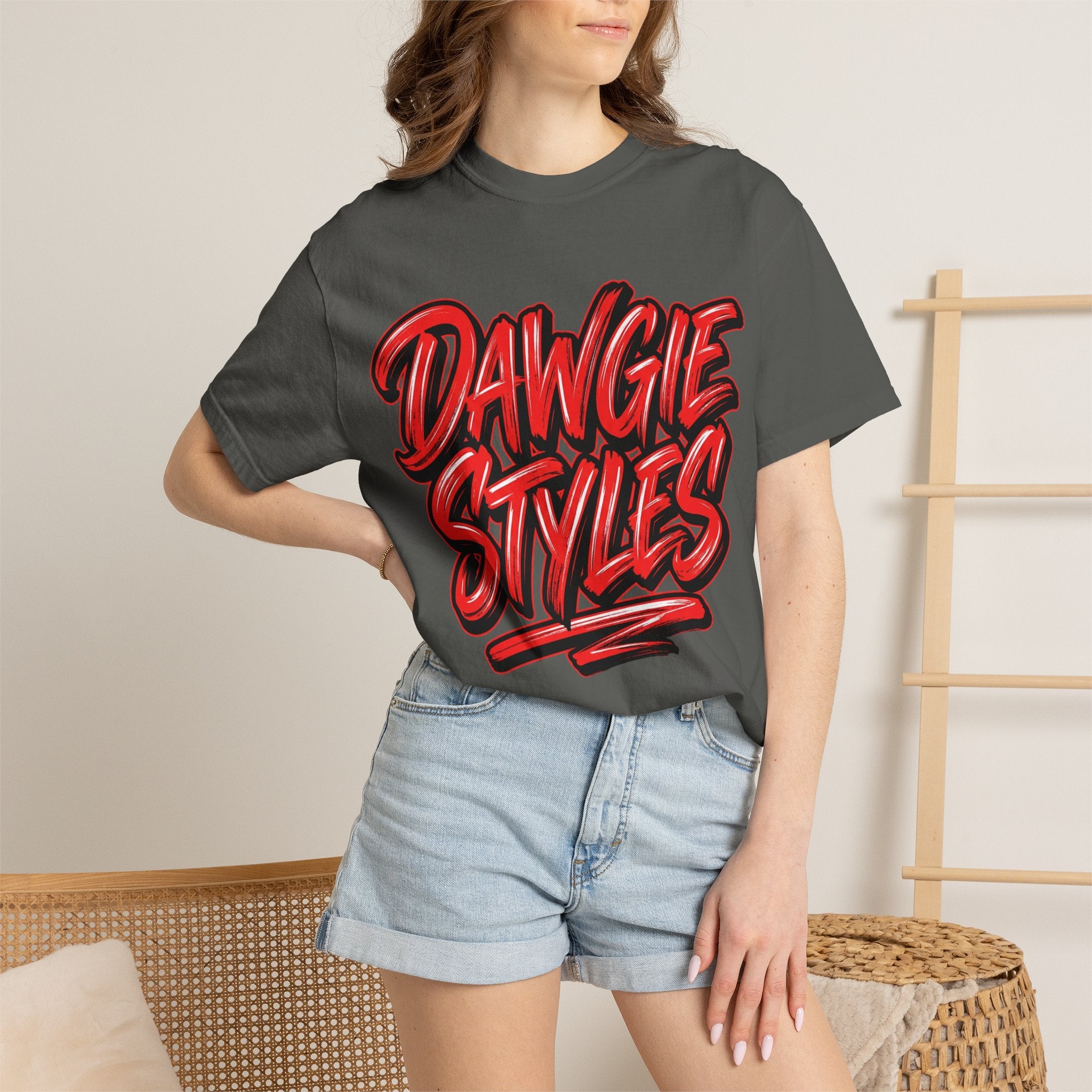 Dawgie Styles Graphic T-Shirt — Bold Red Streetwear Tee
