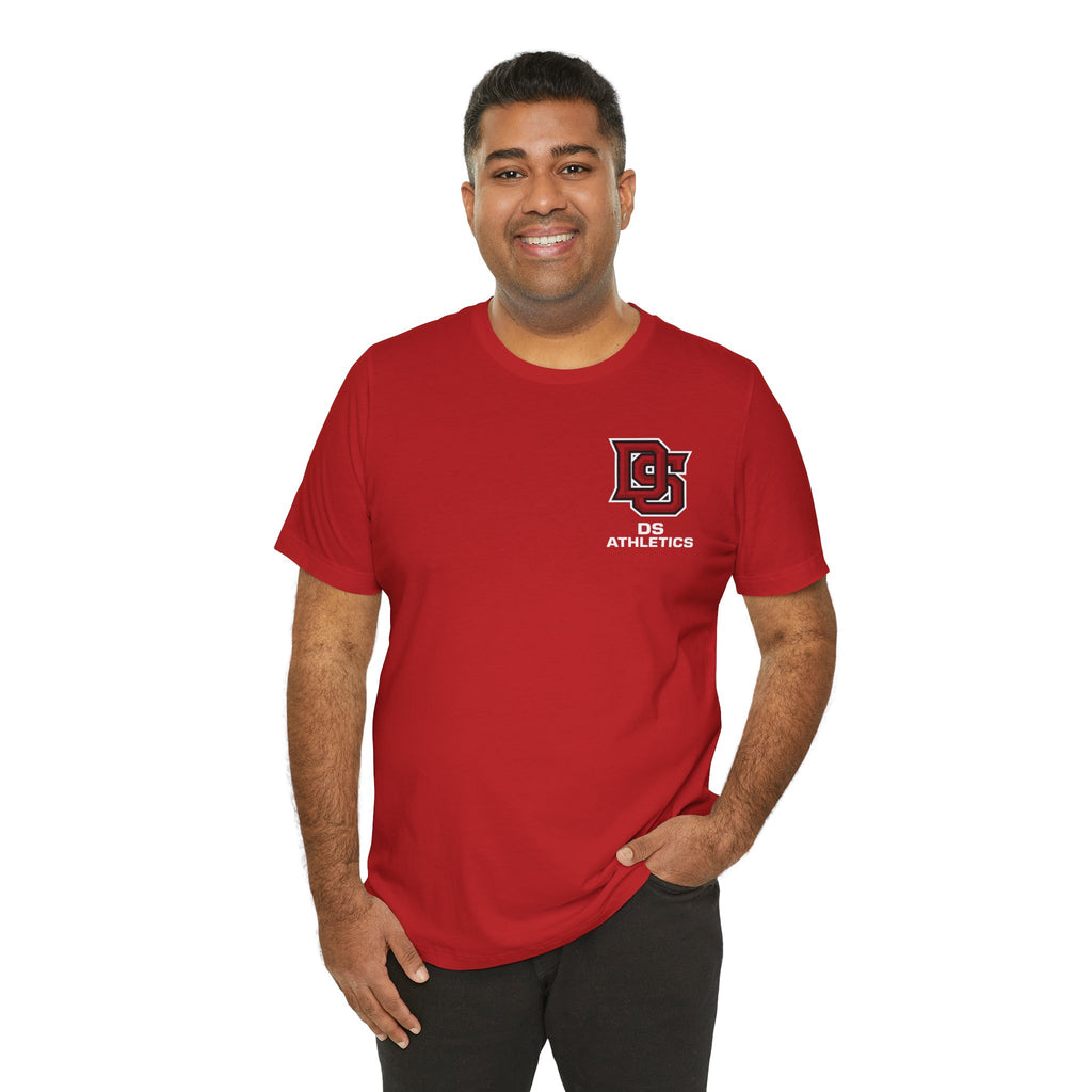 DS Logo Chest Tee — Retro Collegiate Short Sleeve T-Shirt