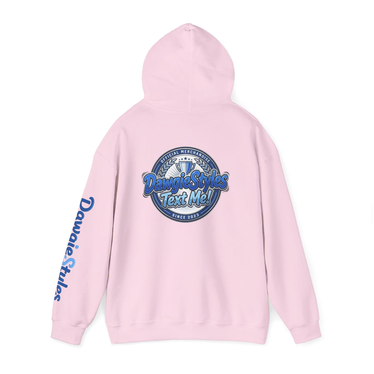Hoodie — Denim-Style “Text Me!” Retro Graphic Pullover
