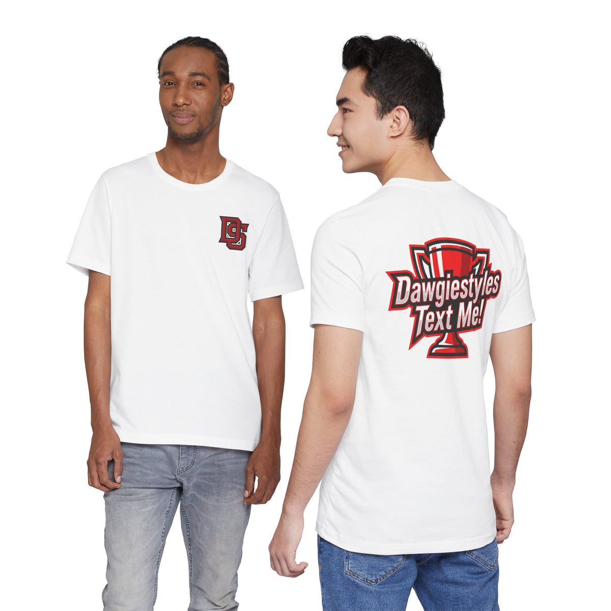 DS Logo Chest Tee — Retro Collegiate Short Sleeve T-Shirt