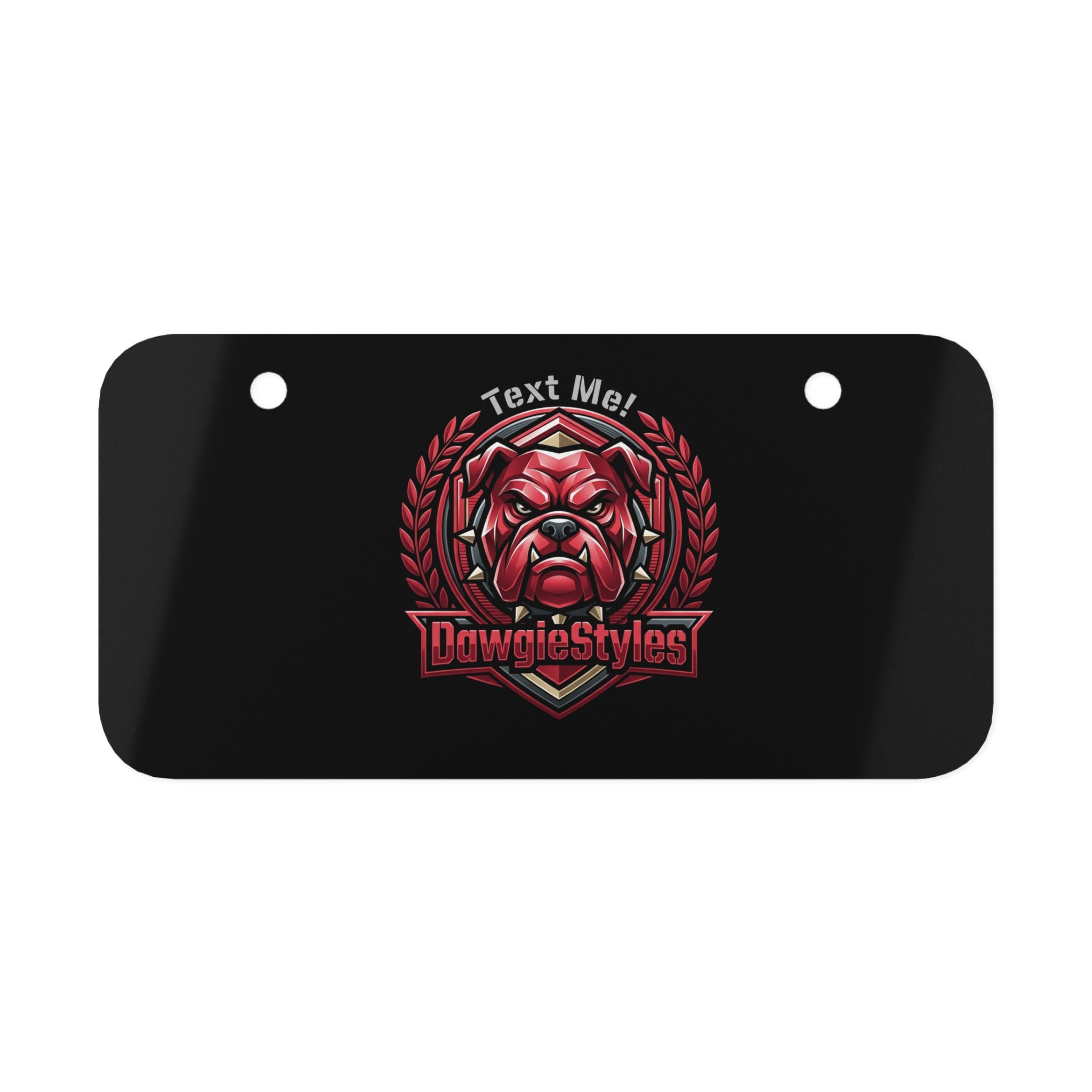 Mini License Plate — 'DawgieStyles' Bulldog Emblem Decorative Plate