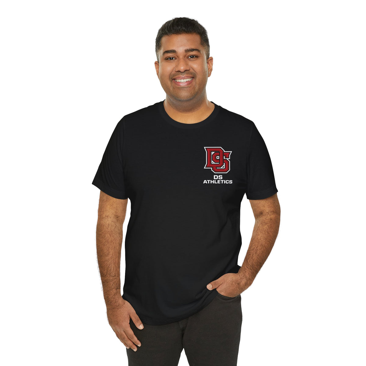 DS Logo Chest Tee — Retro Collegiate Short Sleeve T-Shirt