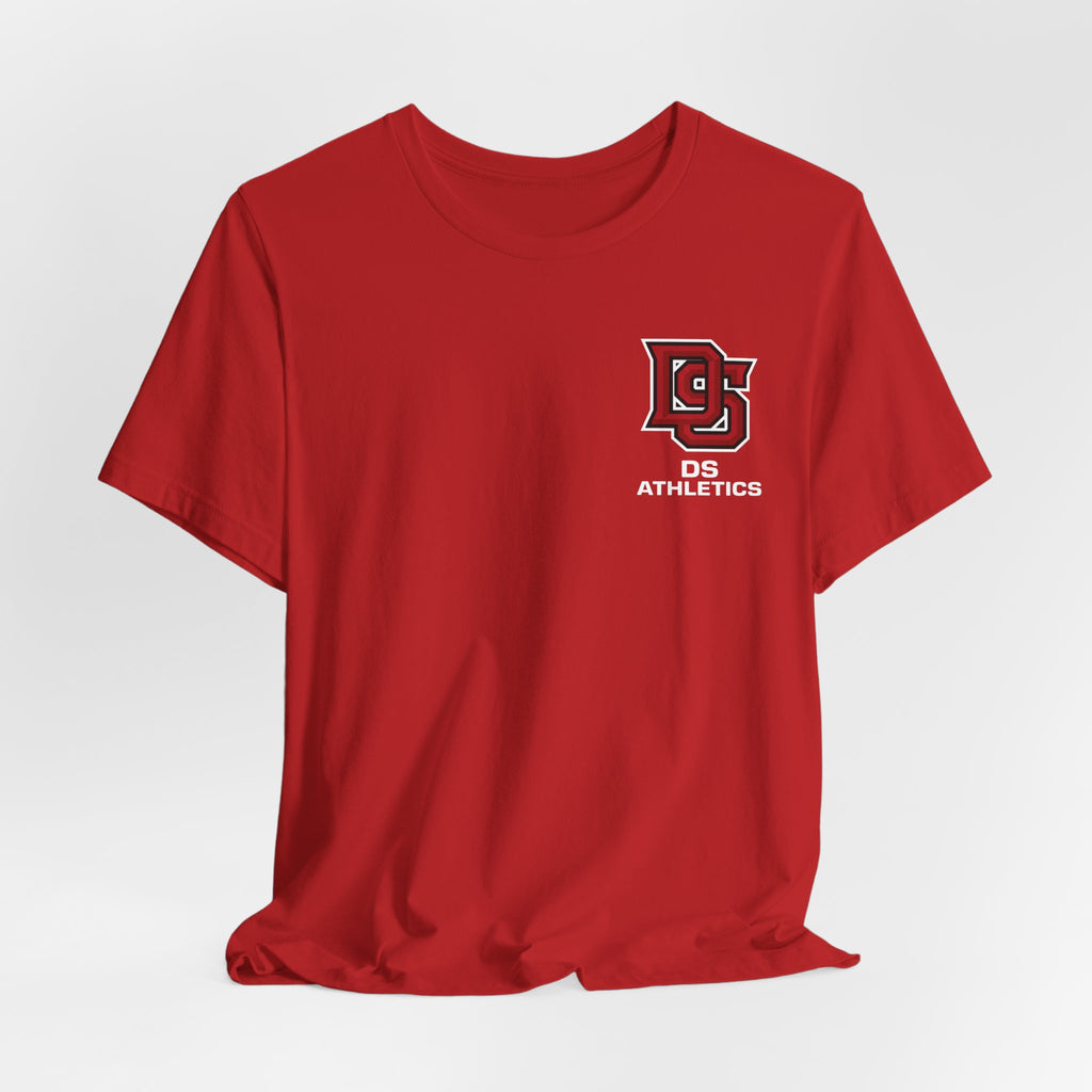 DS Logo Chest Tee — Retro Collegiate Short Sleeve T-Shirt