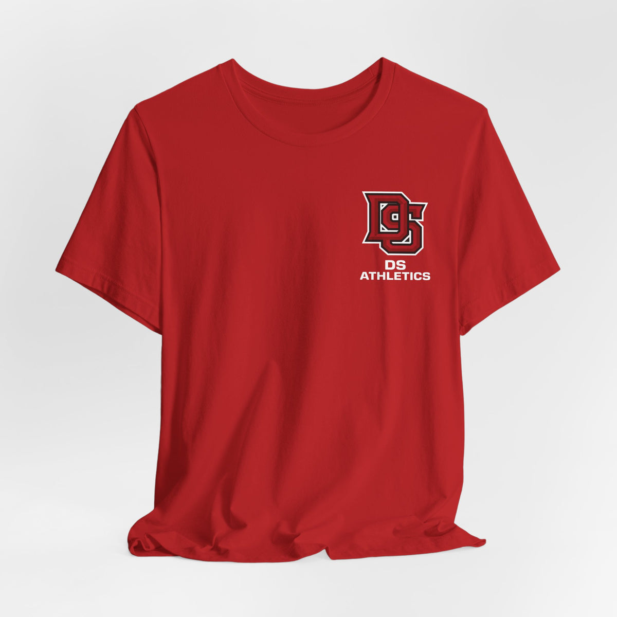 DS Logo Chest Tee — Retro Collegiate Short Sleeve T-Shirt