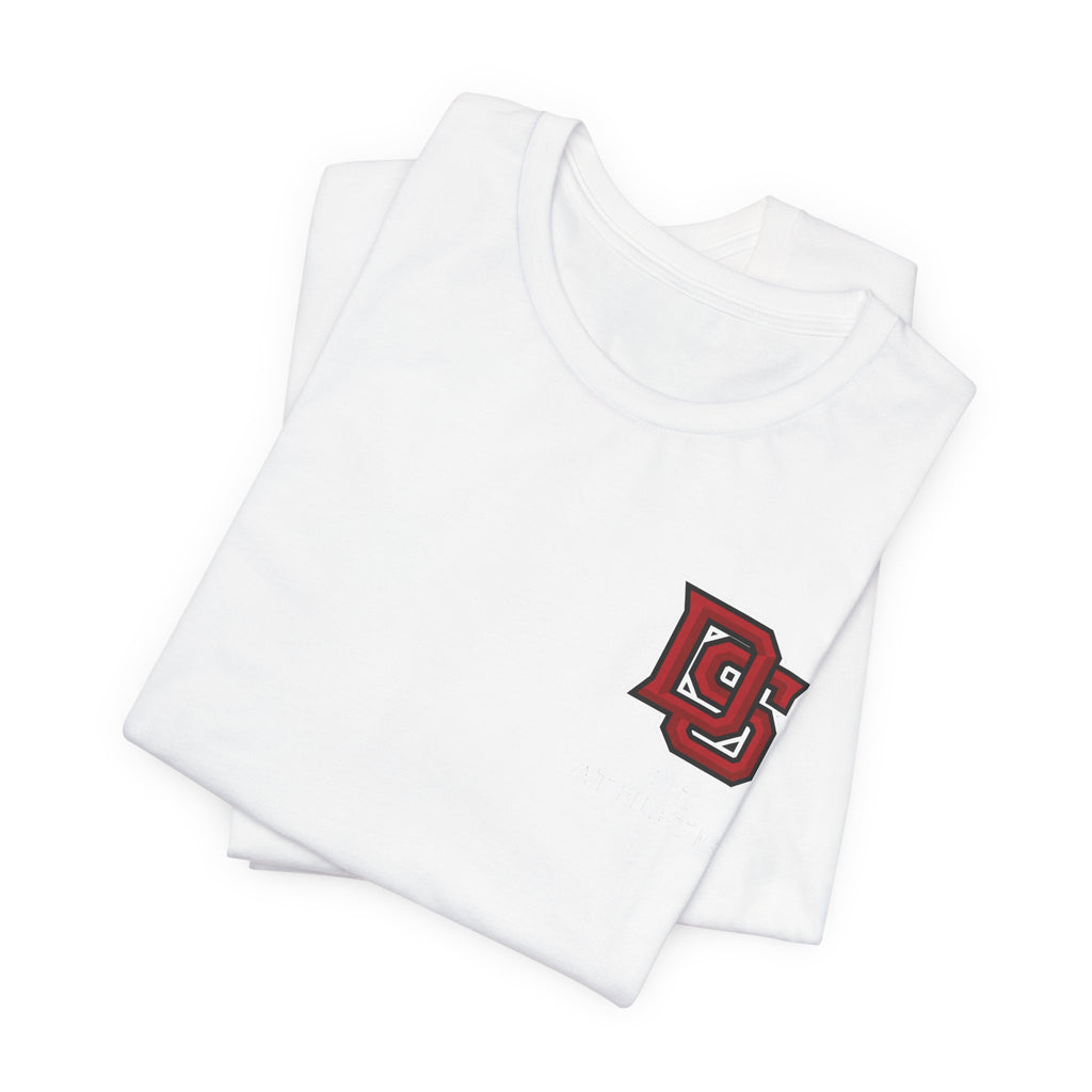 DS Logo Chest Tee — Retro Collegiate Short Sleeve T-Shirt