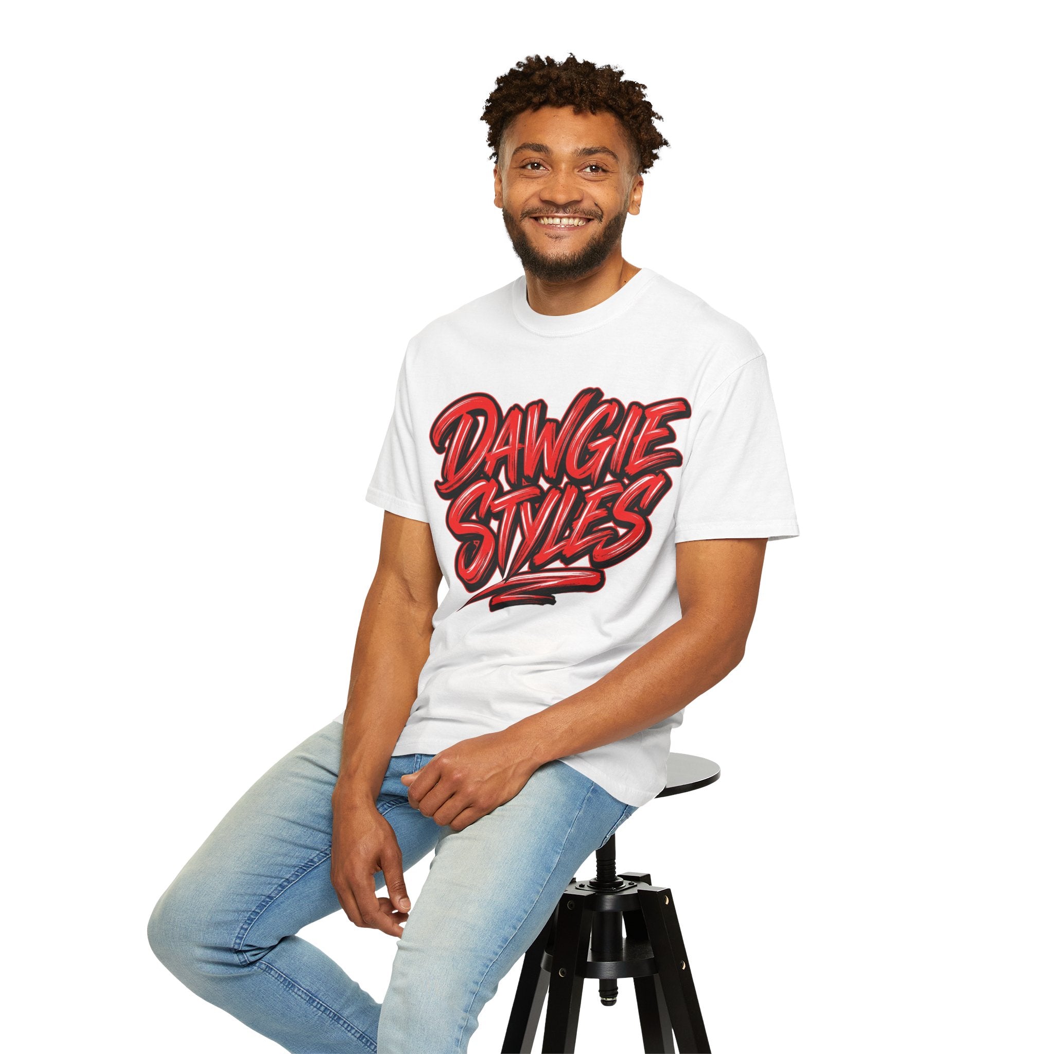 Dawgie Styles Graphic T-Shirt — Bold Red Streetwear Tee