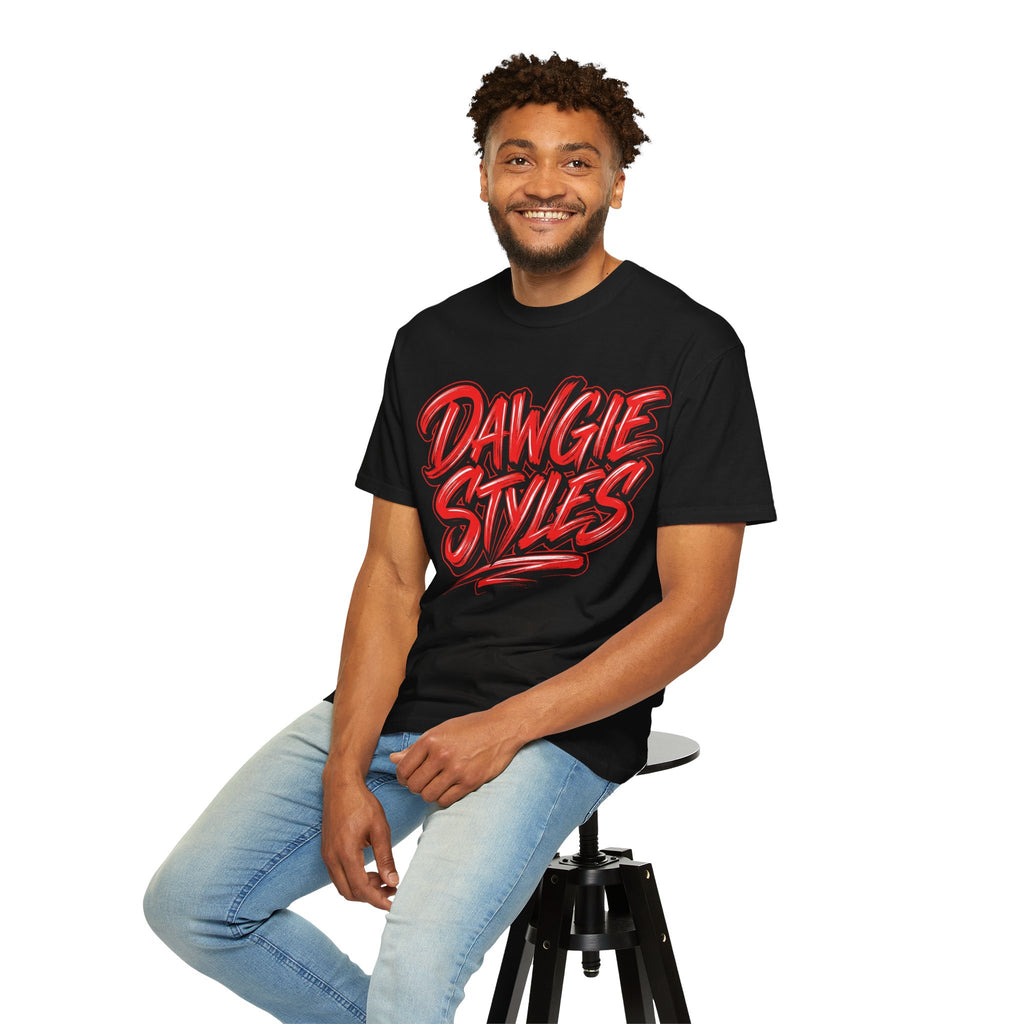 Dawgie Styles Graphic T-Shirt — Bold Red Streetwear Tee