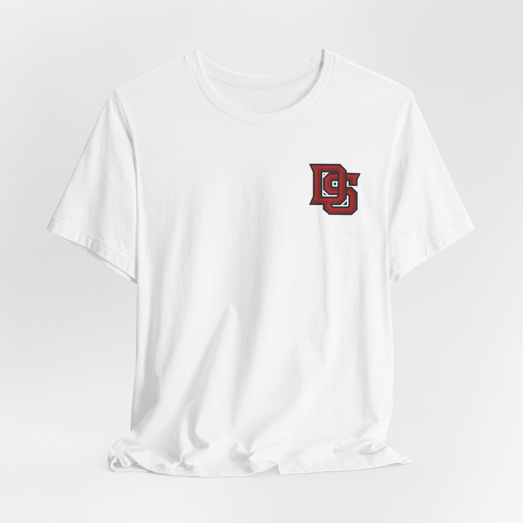 DS Logo Chest Tee — Retro Collegiate Short Sleeve T-Shirt