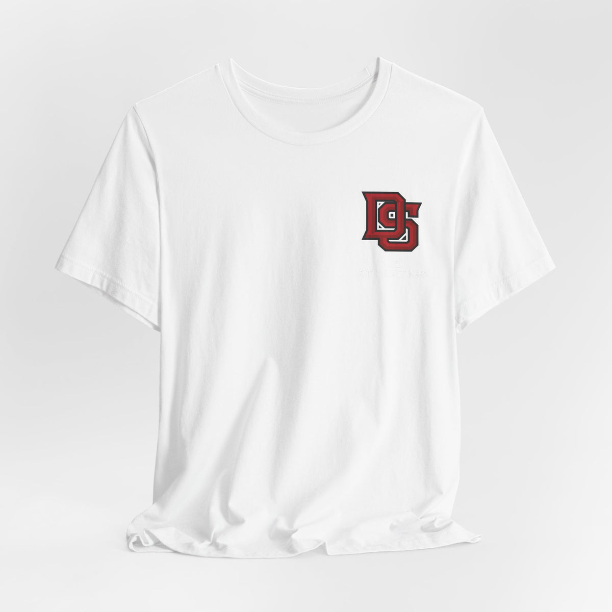 DS Logo Chest Tee — Retro Collegiate Short Sleeve T-Shirt