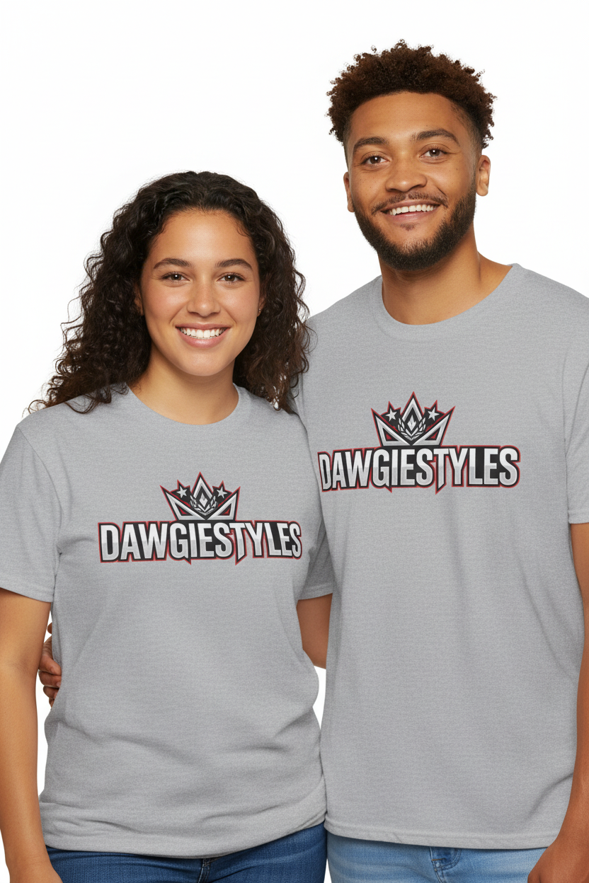 DawgieStyles Logo T-Shirt — Casual Graphic Tee with Crown Emblem
