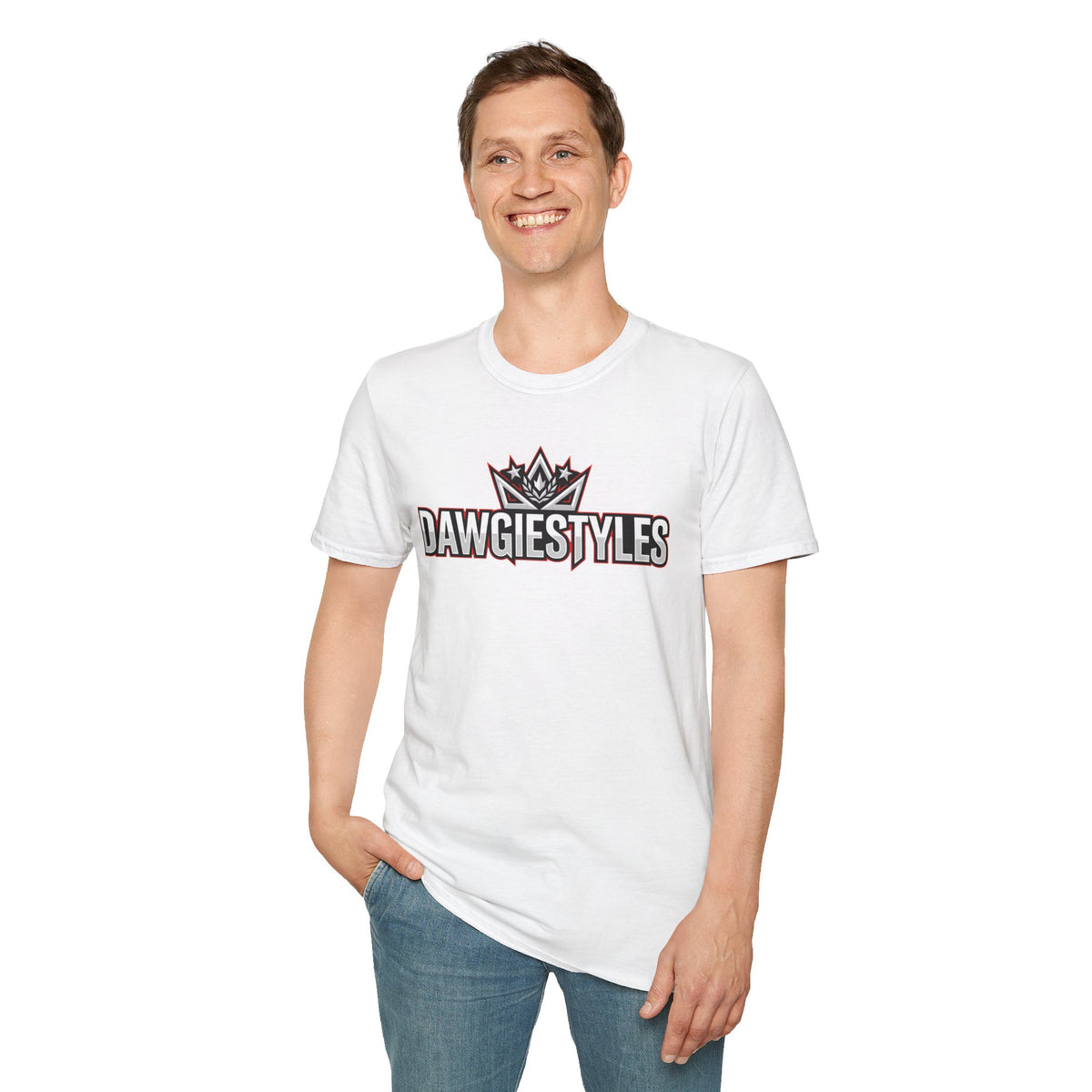 DawgieStyles Logo T-Shirt — Casual Graphic Tee with Crown Emblem