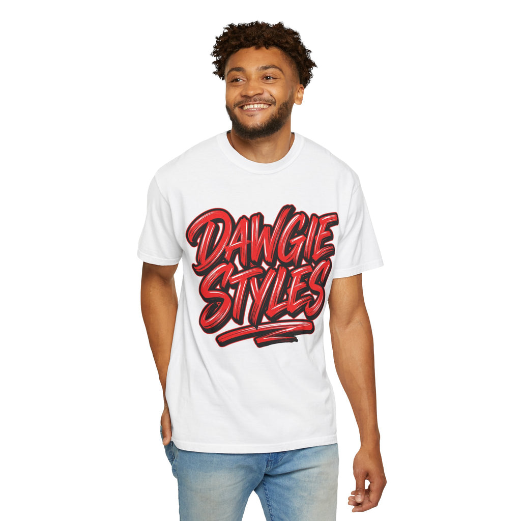 Dawgie Styles Graphic T-Shirt — Bold Red Streetwear Tee