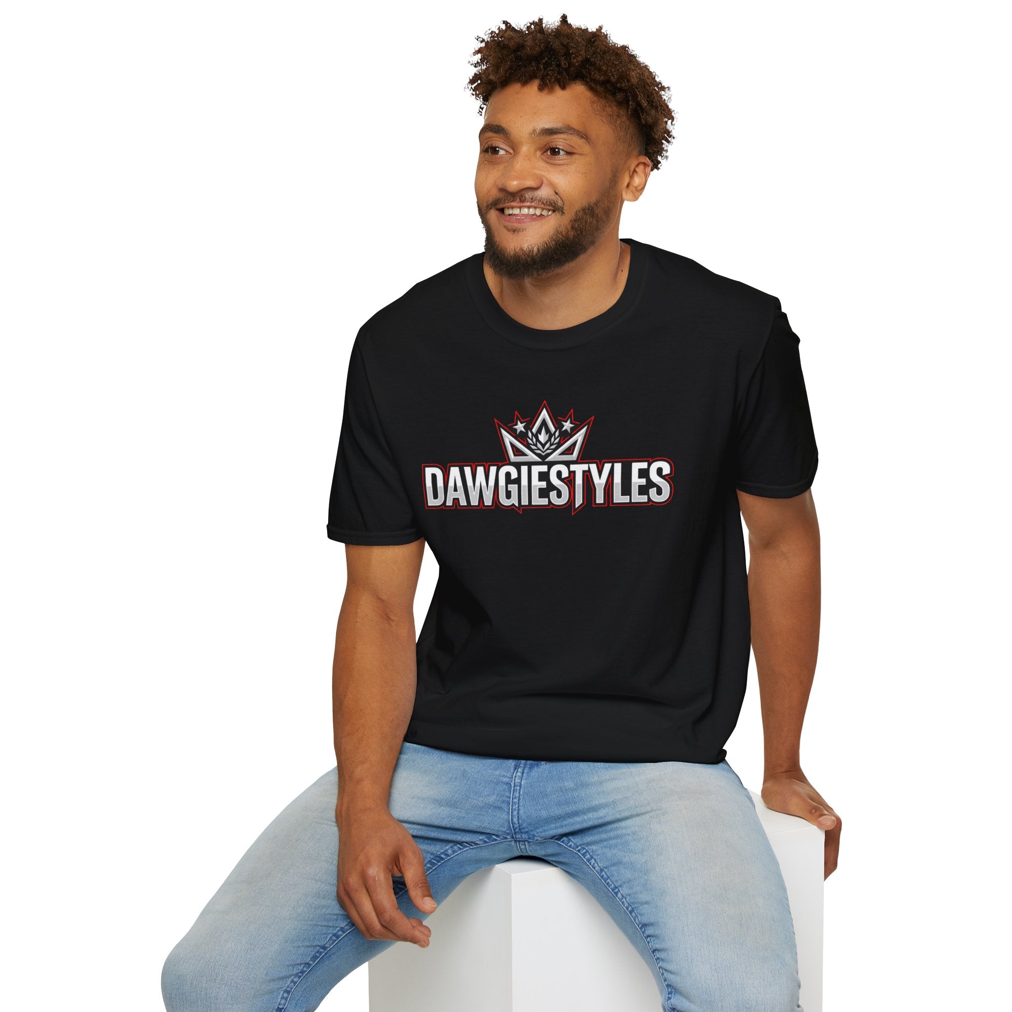 DawgieStyles Logo T-Shirt — Casual Graphic Tee with Crown Emblem